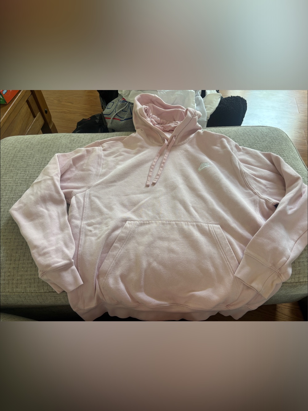 Nike Pale Pink Pullover Hoodie with White Swoosh